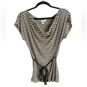 H&M Black and Cream Striped Shirt size S